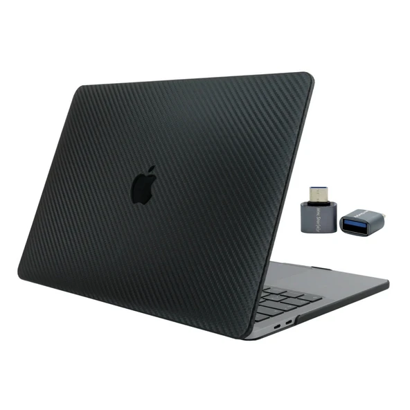 MacBook Air 13 Karbon Fiber Sert Hard Case İnce Hafif Darbe Koruma Kapak Uyumlu A1932 A2179 A2337 M1 ürün görseli 1