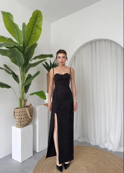 Stor Gül Detaylı Elbise - Resim 8