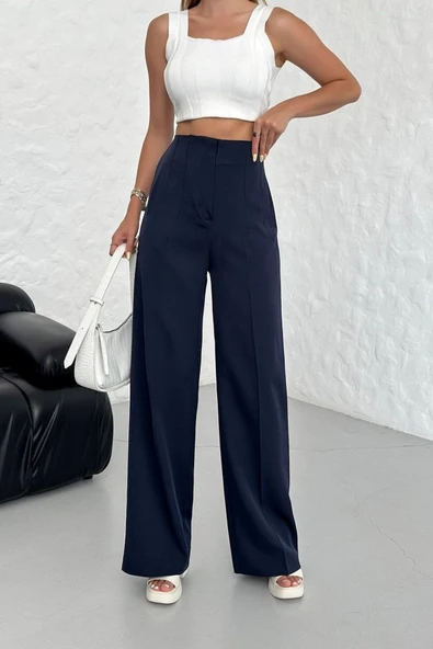 Yüksek Bel Pensli̇ Palazzo Pantolon - Resim 4