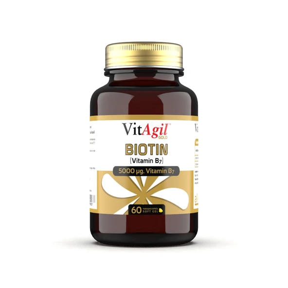 Vitagil Gold Biotin 5000 Mcg İçeren Takviye Edici Gıda 60 Kapsül ürün görseli