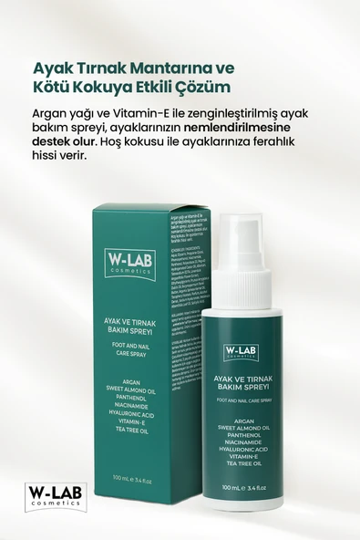 W-Lab Kozmetik Ayak ve Tırnak Bakım Spreyi 100 Ml - 3