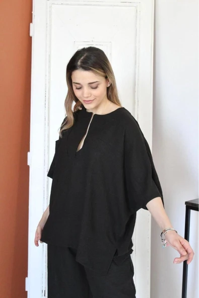 Siyah V Yaka Takım - Resim 2