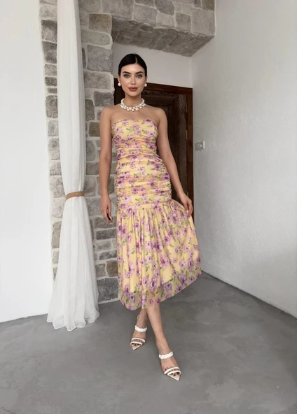 Talia Straplez Elbise - Resim 3