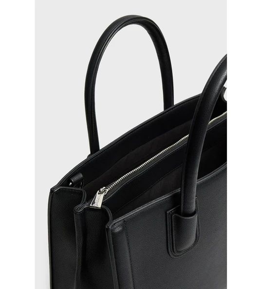 Stradivarius Kadın Siyah Sert Tote Çanta 00525001 - Resim 3