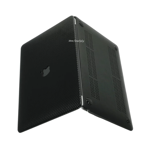Macbook Kılıf Karbon Fiber Macbook M1 Air 13inç (TouchID'li M1 Air) A2337 A2179 A1932 ile Uyumlu - 8