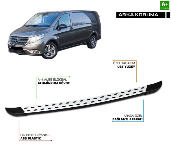 Mercedes Vito W447 TrimLine Gri Arka Koruma 2014 2015 2016 2017 2018 2019 2020 2021 2022 2023 2024 2025 2026 ürün görseli 1