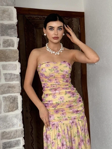 Talia Straplez Elbise - Resim 5