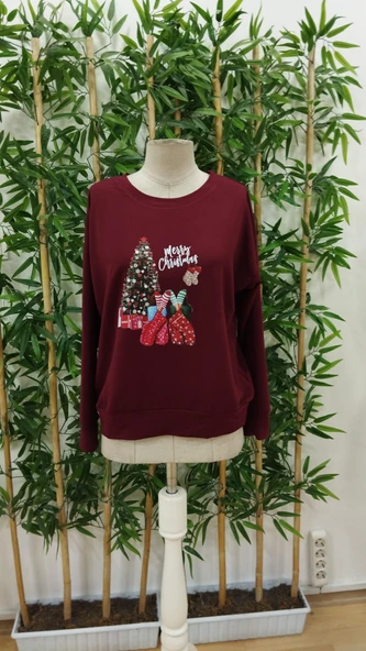 Kadın Uzun Kollu Bisiklet Yaka Viskon Iki Iplik Bluz - Resim 4