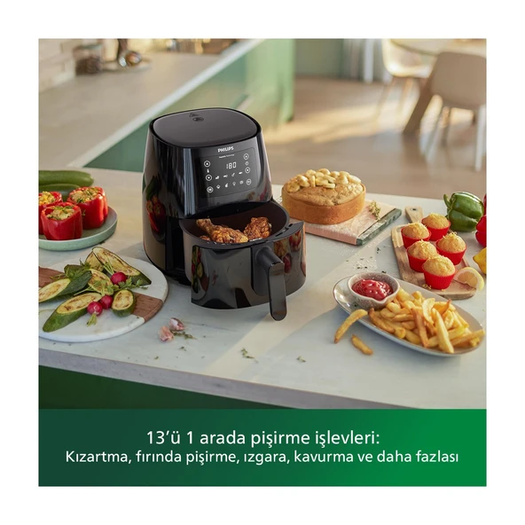 HD9243/90 3000 Serisi Airfryer Large, Rapid Air Teknolojisi 4,1L, 7 Ayarlı Dokunmatik Ekran, Sıcak Tutma Özelliği, - Resim 6