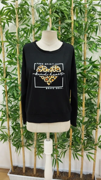 Kadın Uzun Kollu Bisiklet Yaka Desenli Viskon Iki Iplik Bluz - Resim 4