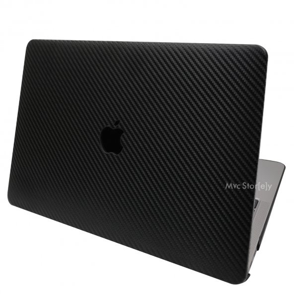 Macbook Kılıf Karbon Fiber Macbook M1 Air 13inç (TouchID'li M1 Air) A2337 A2179 A1932 ile Uyumlu