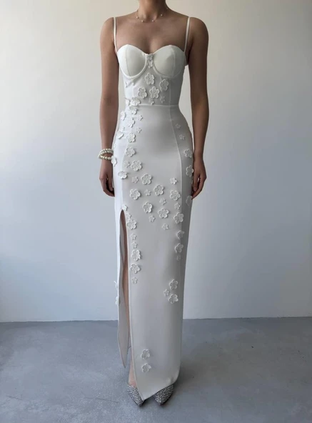 Stor Gül Detaylı Elbise - Resim 2