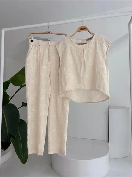 Shalina Süzüne Nakışlı Crop Takım 9796-08 - Resim 8