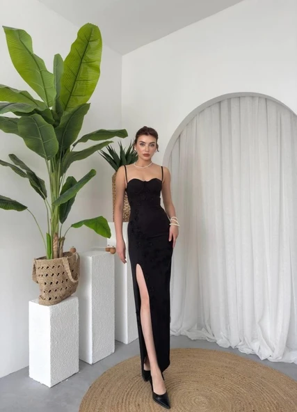 Stor Gül Detaylı Elbise - Resim 4