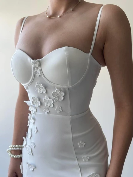 Stor Gül Detaylı Elbise - Resim 7