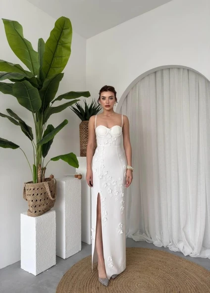 Stor Gül Detaylı Elbise - Resim 6