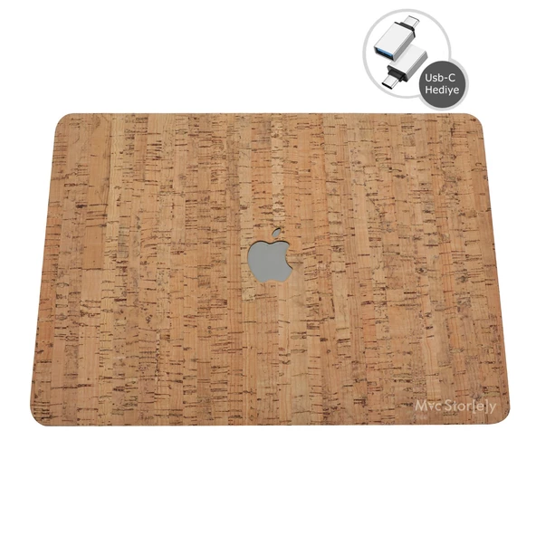 Macbook Air M1 Kılıf 13 inç Ahşap Kaplama Wood02 (TouchID'li M1 Air) A2337 A2179 A1932 ile Uyumlu - 3