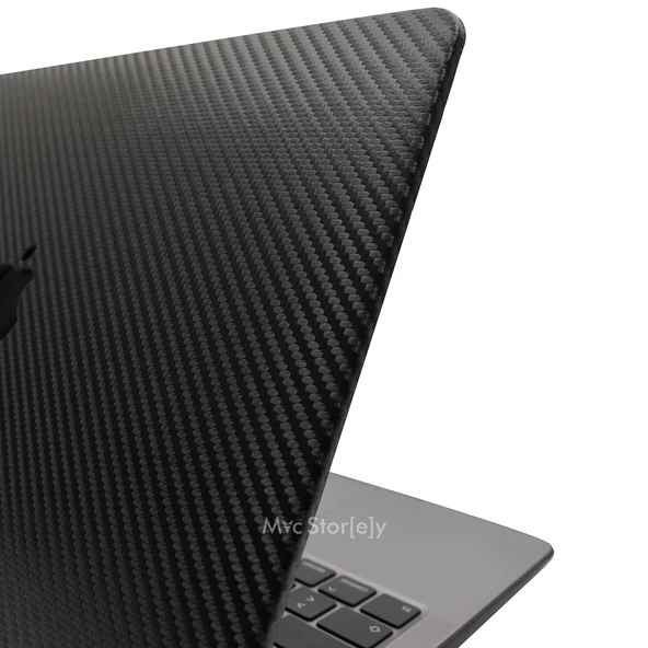 Macbook Kılıf Karbon Fiber Macbook M1 Air 13inç (TouchID'li M1 Air) A2337 A2179 A1932 ile Uyumlu - 6
