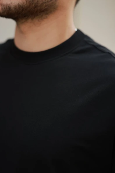 Erkek Kısa Kollu Basic Oversize Tshirt - Resim 3