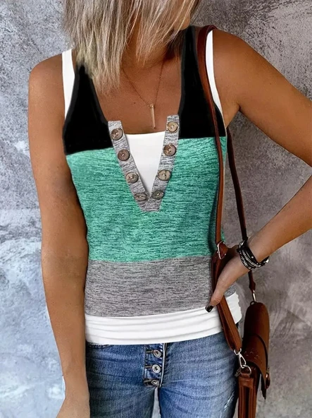 Kadın V Yakalı önden Düğmeli Viskon Bluz ürün görseli