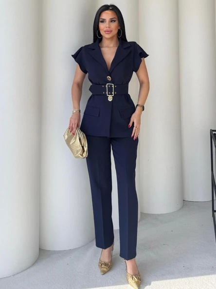 Vatkalı Yelek Pantolon İkili Takım - Resim 2