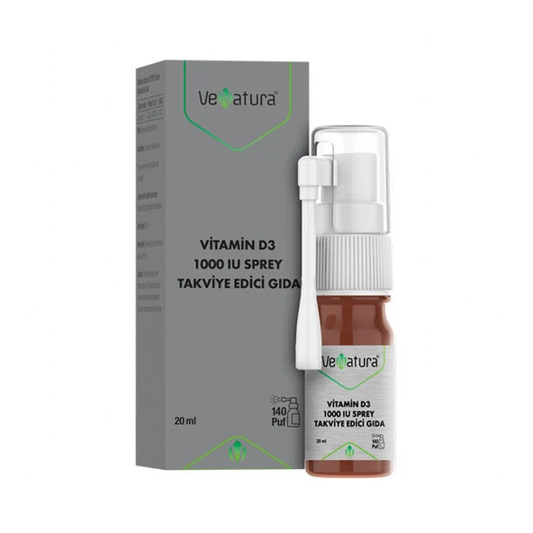 VeNatura Vitamin D3 1000 IU Sprey Takviye Edici Gıda 20 ml ürün görseli