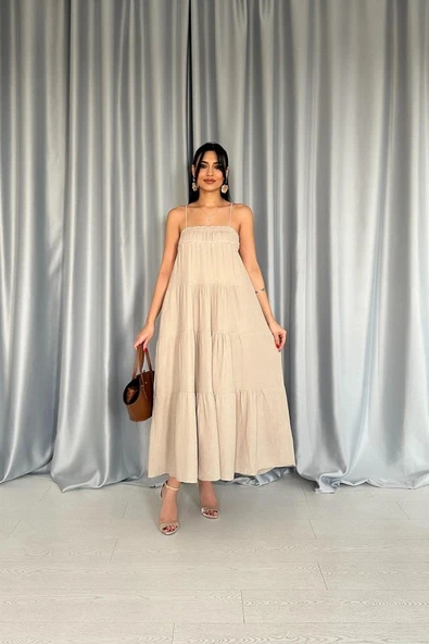 Taş Askılı Parçalı Müslin Elbise ürün görseli