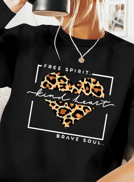 Kadın Uzun Kollu Bisiklet Yaka Desenli Viskon Iki Iplik Bluz - Resim 2