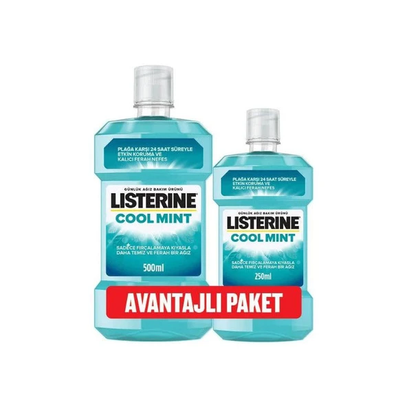 Listerine Cool Mint Nane Aromalı 500 ml + 250 ml - Avantajlı Paket ürün görseli