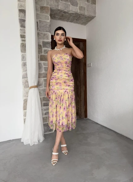 Talia Straplez Elbise - Resim 4