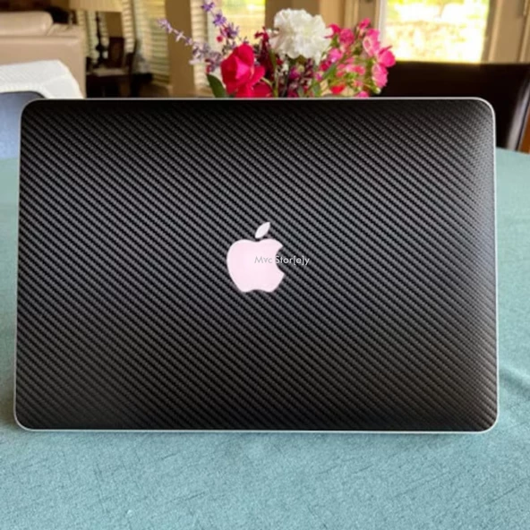 Macbook Kılıf Karbon Fiber Macbook M1 Air 13inç (TouchID'li M1 Air) A2337 A2179 A1932 ile Uyumlu - 4