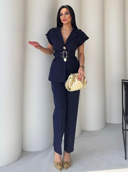 Vatkalı Yelek Pantolon İkili Takım ürün görseli