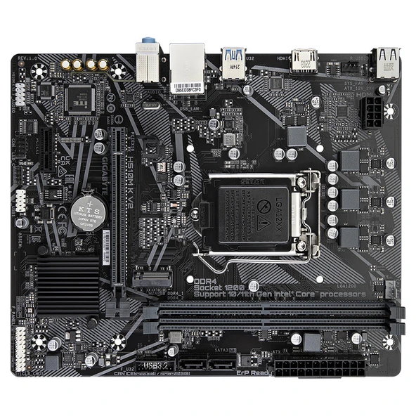 GIGABYTE H510M-K-V2 H470 DDR4 (Vga Yok) GLan mATX HDMI M2 USB3.2 1200Pv2 Anakart - 1