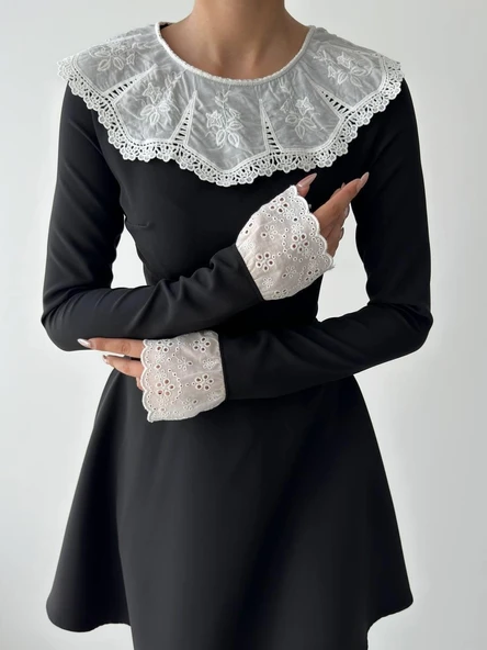 Nord Dantel Yaka Kol Elbise - Resim 4