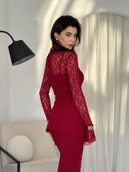 Vedo Çiçek Detaylı Elbise - Resim 4