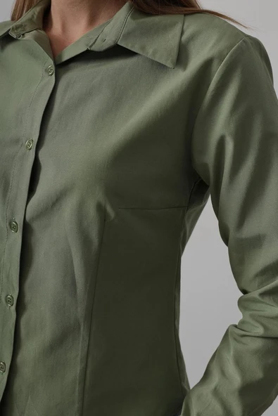 Basic Gömlek - Haki - Resim 3