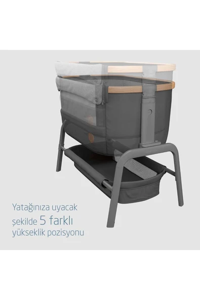 MAXİ-COSİ Maxi-cosi Iora Katlanabilir Anne Yanı Beşik Beyond Graphite Eco - Resim 2