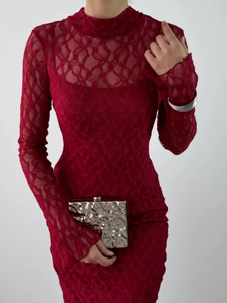 Vedo Çiçek Detaylı Elbise - Resim 6