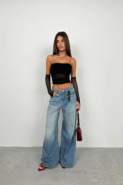 Kolluk Detay Askılı Tül Bluz ürün görseli