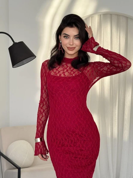 Vedo Çiçek Detaylı Elbise - Resim 2