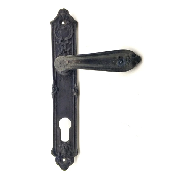 Antika Tarz Dekoratif Pirinç Çiçekli Oda Kapı Kolu - 240x40 Mm, Oksit ürün görseli 1