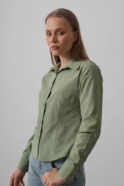 Basic Gömlek - Haki - Resim 2