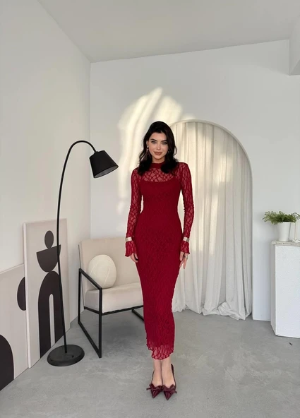 Vedo Çiçek Detaylı Elbise - Resim 3