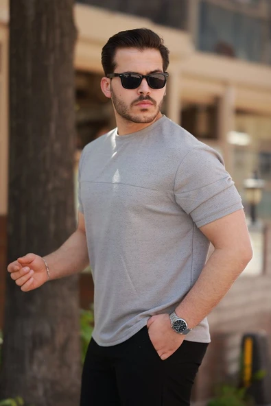 Erkek Oversize Bisiklet Yaka Kısa Kollu T-shirt - Resim 2