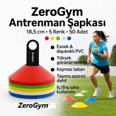 Zerogym Antrenman Şapkası 18,5cm 6 Renk 50 Adet - 4