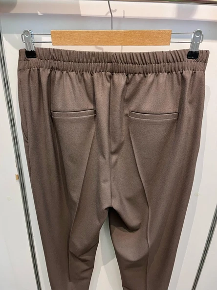 Dekorati̇f Düğmeli̇ Arka Bel Lasti̇kli̇ Pantolon - 2