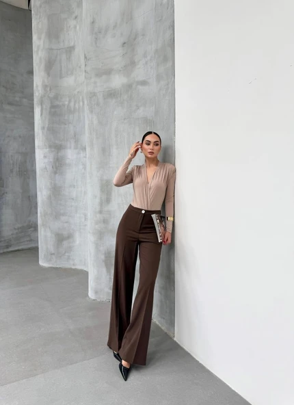 Yüksek Bel Straight Fit Palazzo Pantolon ürün görseli