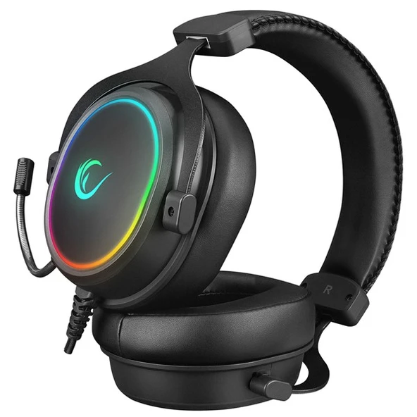 Rampage ONYX-S Siyah USB 7.1 Version RGB Led + Ses Kontrollü Oyuncu Mikrofonlu Kulaklık - 4