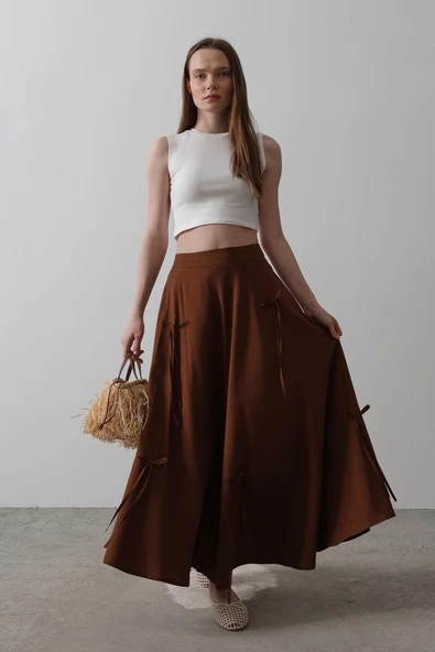 Fiyonk Kloş Etek - Kahve ürün görseli