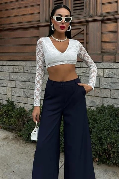 Bol Paça Palazzo Pantolon 0080 - Resim 3